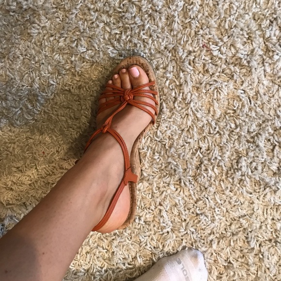 Banana Republic Shoes - Banana Republic orange cork wedge sandal